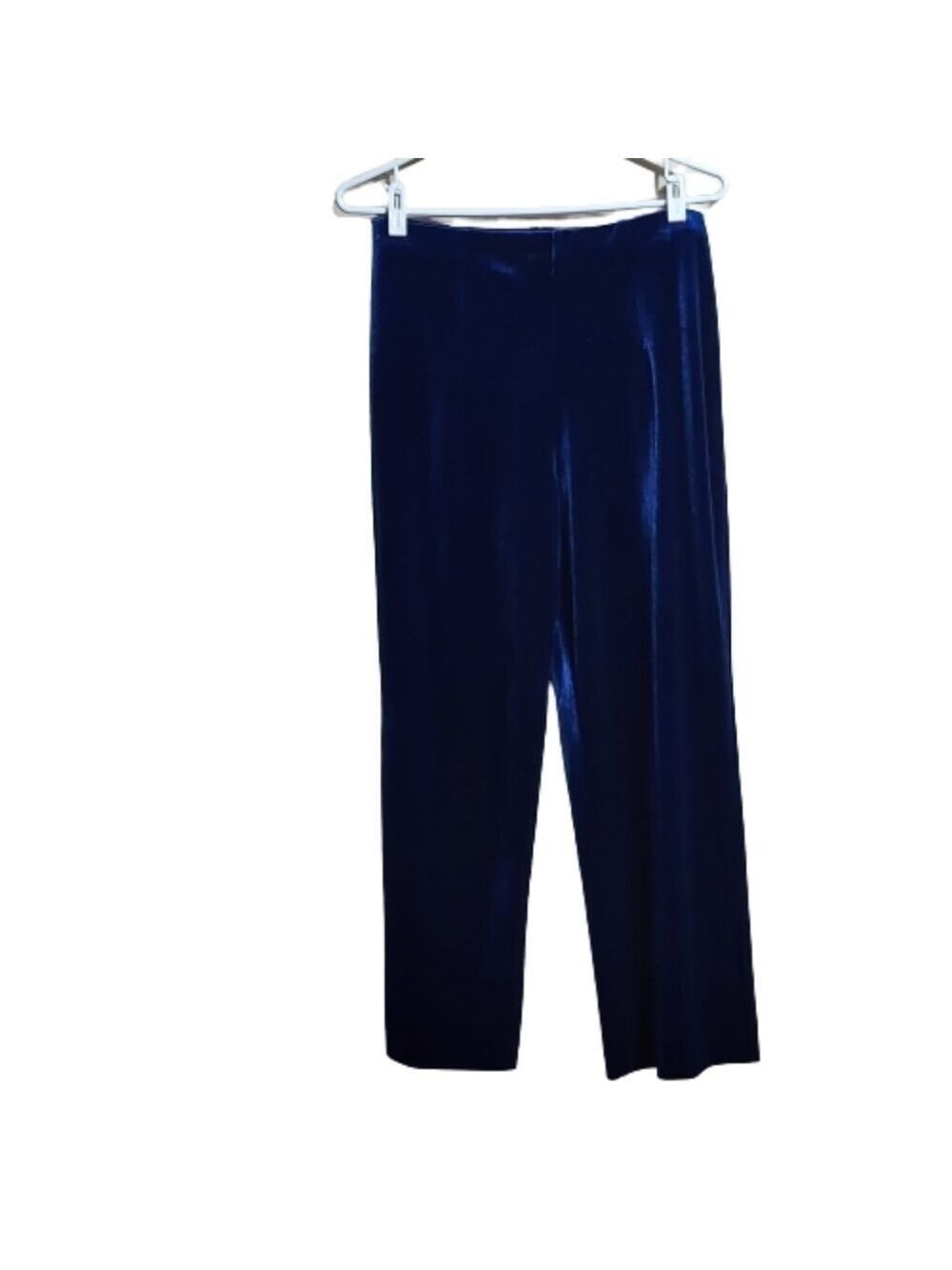 Vintage Essentials petites velvet royal blue wide leg pants size medium